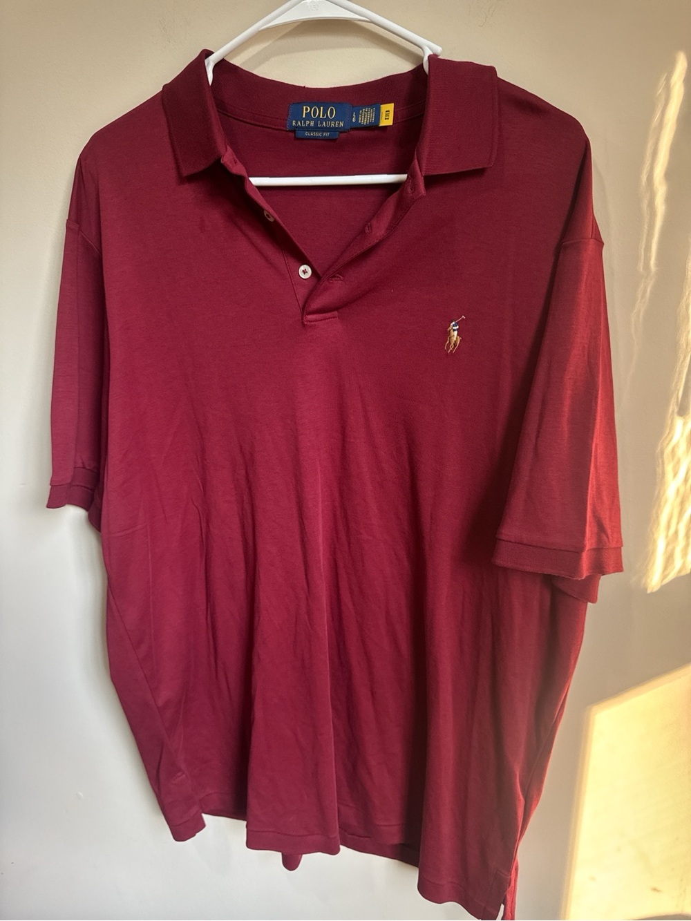 Polo by Ralph Lauren Burgundy Polo Shirt with Embroidered Pony